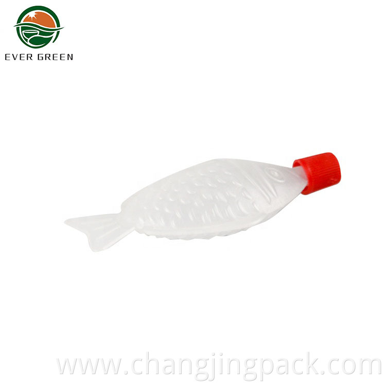 Red lid 8ml fish shape soy sauce bottle